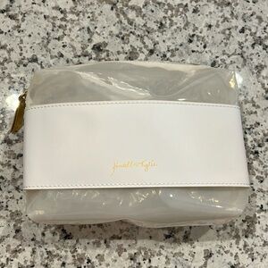 New Kendall & Kylie Creme Clear Makeup Cosmetic Bag, 8"x2.5"x6"